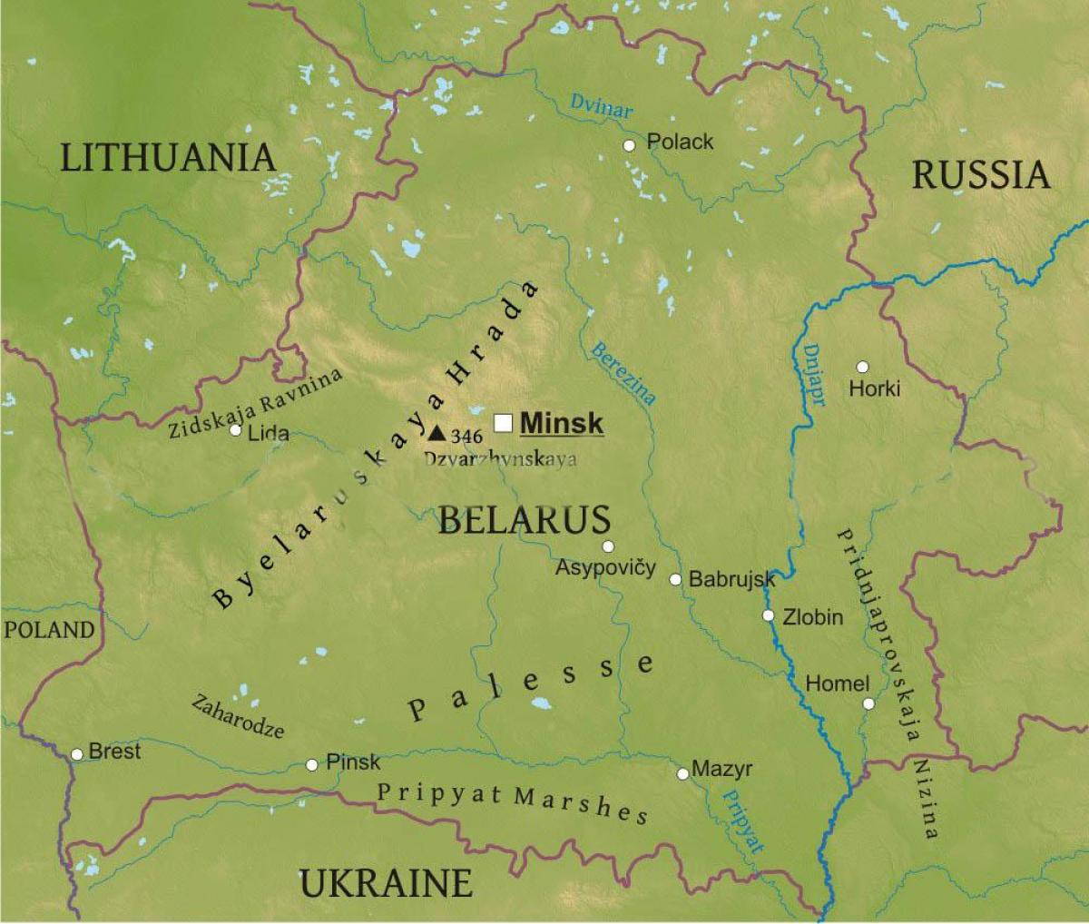Harta Belarus fizice