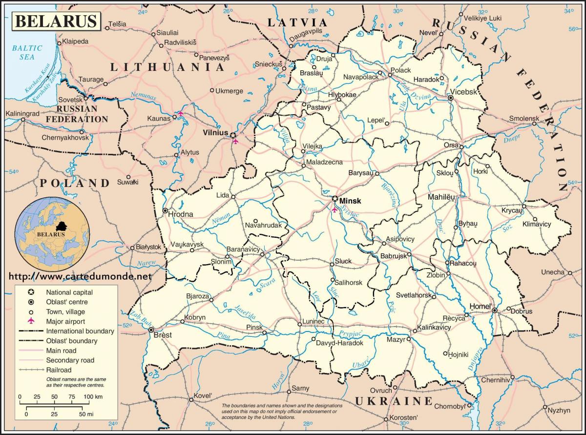 Belarus, țară hartă